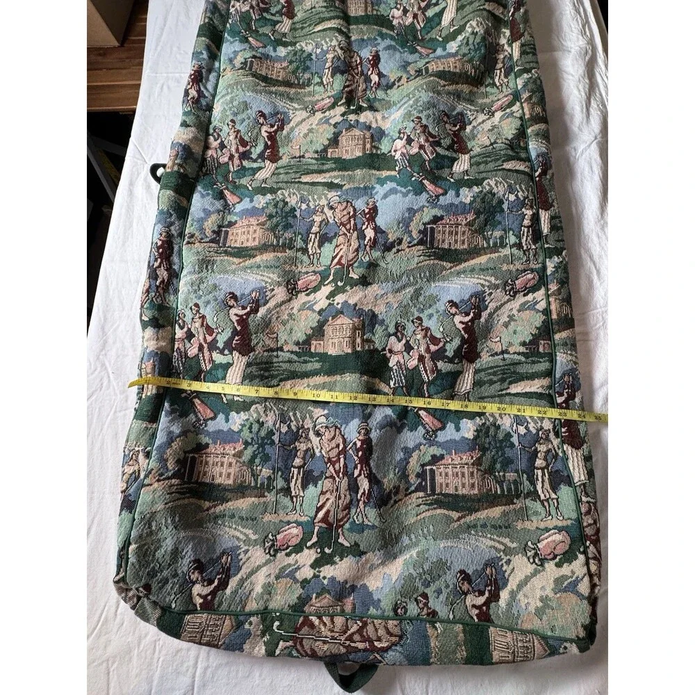 Vintage Gloria Rae Tapestry Garment Bag Made In USA‎ Golf Scene Luggage Carrier
